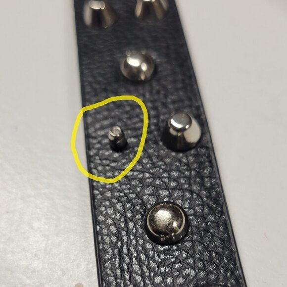 MENS Black Metal Stud Belt - Picture 3 of 11